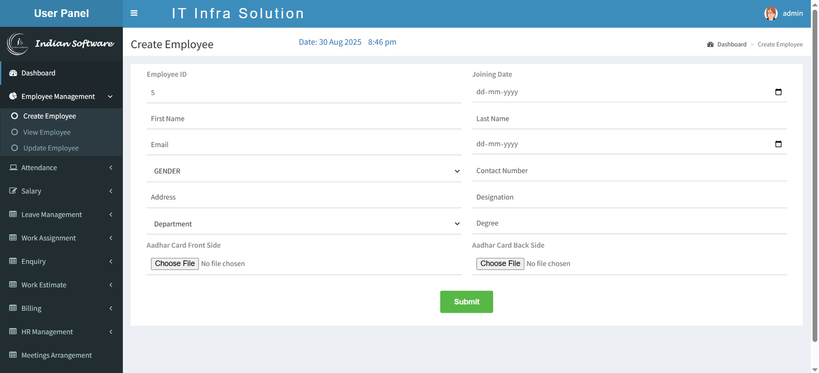 indian software hr management employee